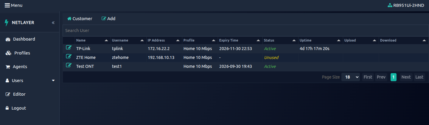 Menambahkan Pelanggan PPPoE Netlayer