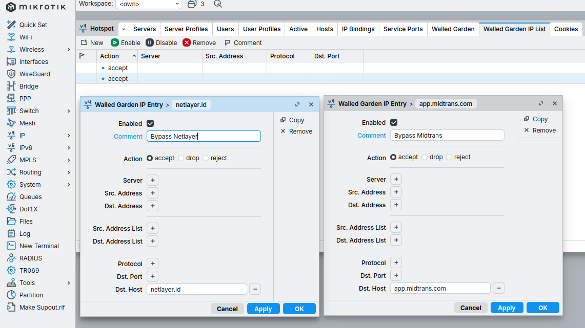 Konfigurasi Captive Portal Mikrotik Netlayer