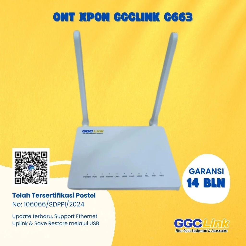 NETLAYER - ROUTER GGCLINK G663 XPON SUPPORT EPON GPON DAN ETHERNET UPLINK OPTICAL NETWORK TERMINAL