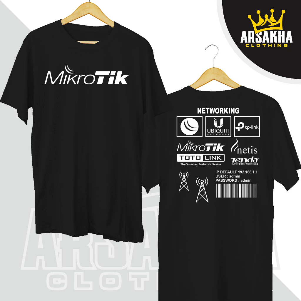 NETLAYER - Kaos Mikrotik Networking All Sponsor Terbaru Cotton Combed 30s NC Sablon
