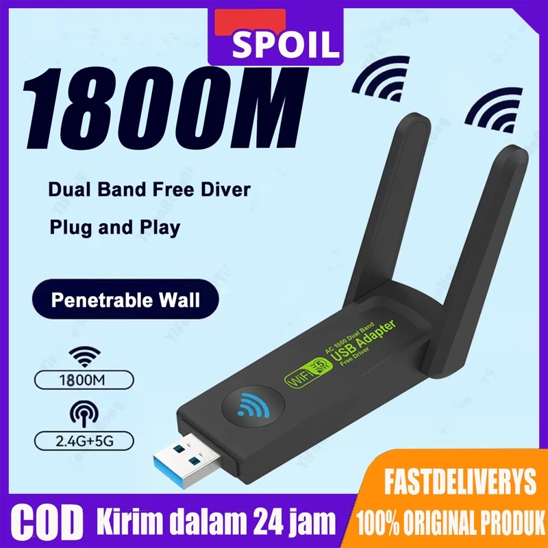 NETLAYER - SPOIL Dongle Wifi MT7601 USB Adapter Wifi untuk Set Top Box STB TV Box & PC Laptop - Signal Kuat & Peka