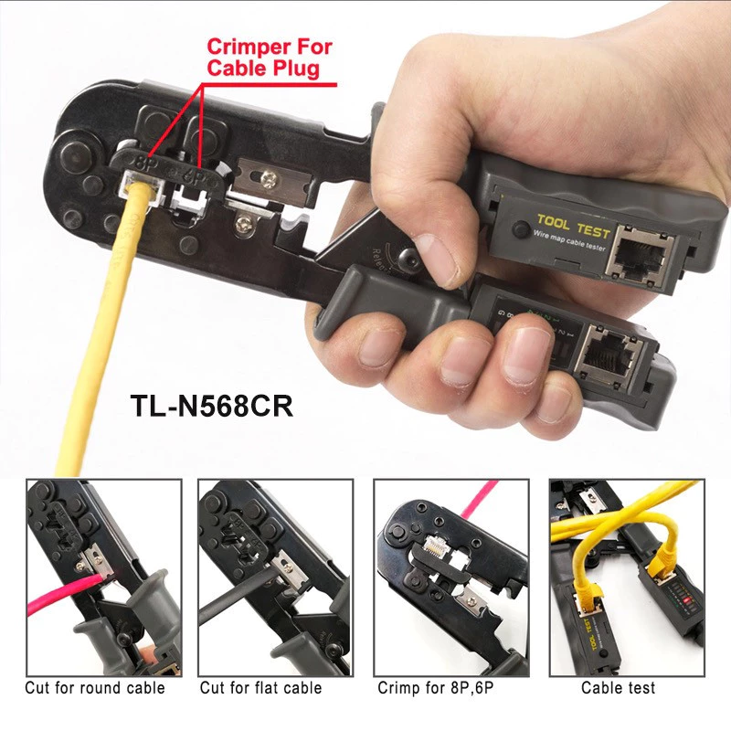 NETLAYER - Tang Krimping Crimping Tool + Cable Tester Rj45 2in1