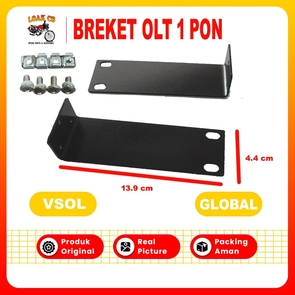 NETLAYER - Bracket OLT GLOBAL VSOL 1 PON Breket Dudukan Pangkon Optical Line Terminal Layanan Jaringan Fiber Optik Pasif