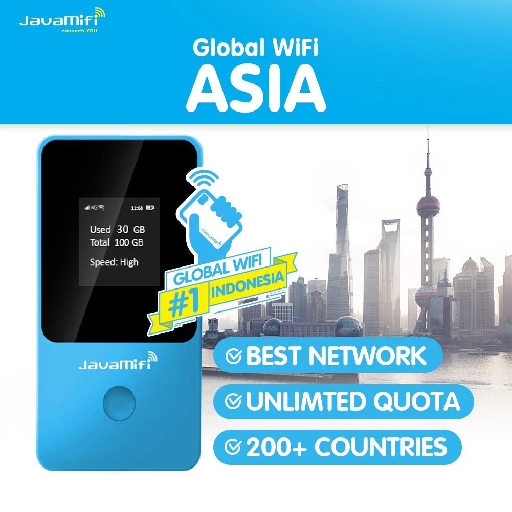 NETLAYER - Sewa Global Travel Wifi ASIA Unlimited JavaMifi 4G | Rental Wifi ASIA | Langsung bisa Roaming / Online