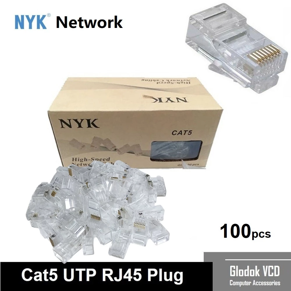 NETLAYER - NYK Konektor Modular Plug Rj45 Cat5 100pcs