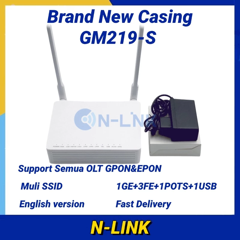 NETLAYER - Barang Baru XPON GM219-S WiFi Modem 1GE+3FE Universal Compatibility with All OLT EPON & OLT