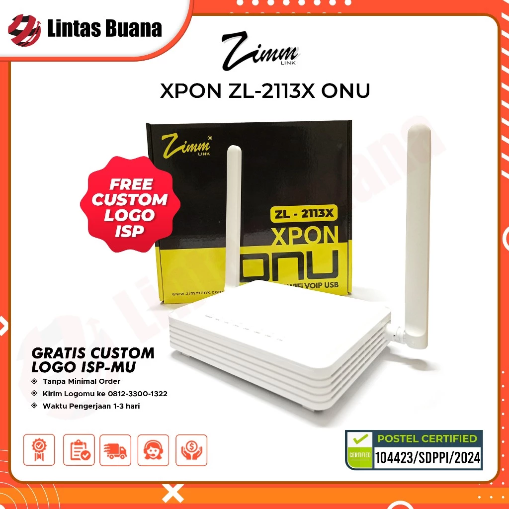 NETLAYER - ZIMMLINK XPON ONU ZL-2113X Support EPON & GPON ONT 1GE 3FE 2,4G Wifi VOIP USB