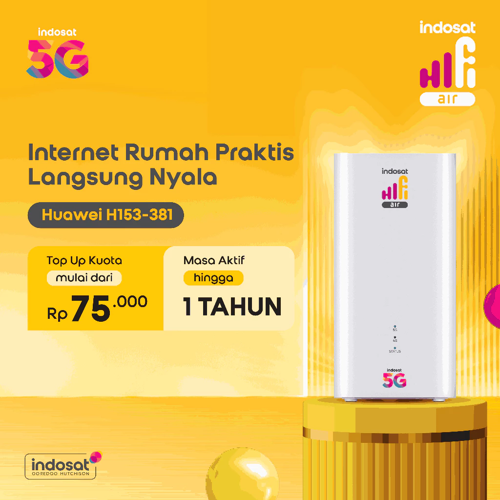 NETLAYER - Indosat HiFi Air Huawei H153 Modem 5G High Speed 75Gb