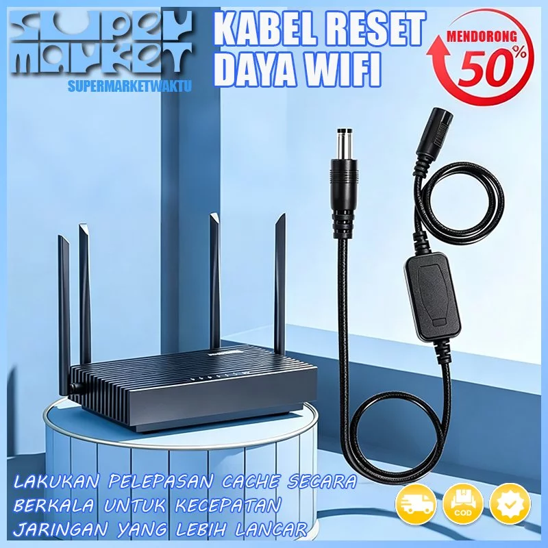 NETLAYER - Pengontrol restart terjadwal router, modem optik, catu daya WiFi, sakelar mati dan reset otomatis 24 jam, kabel koneksi.