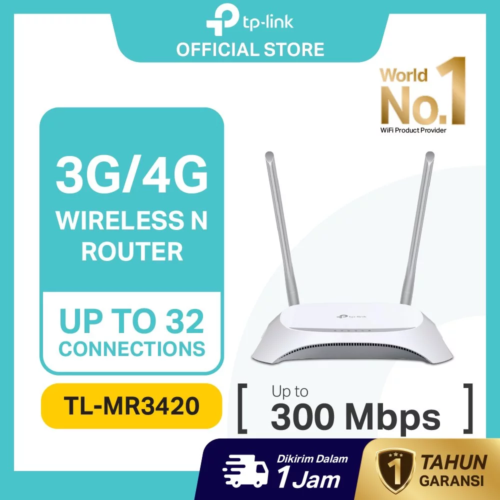 NETLAYER - TP-Link | TL-MR3420 | Router Wifi 4G LTE | Modem Wifi 4G All Operator | N300 Wireless | Modem Wifi Sim Card