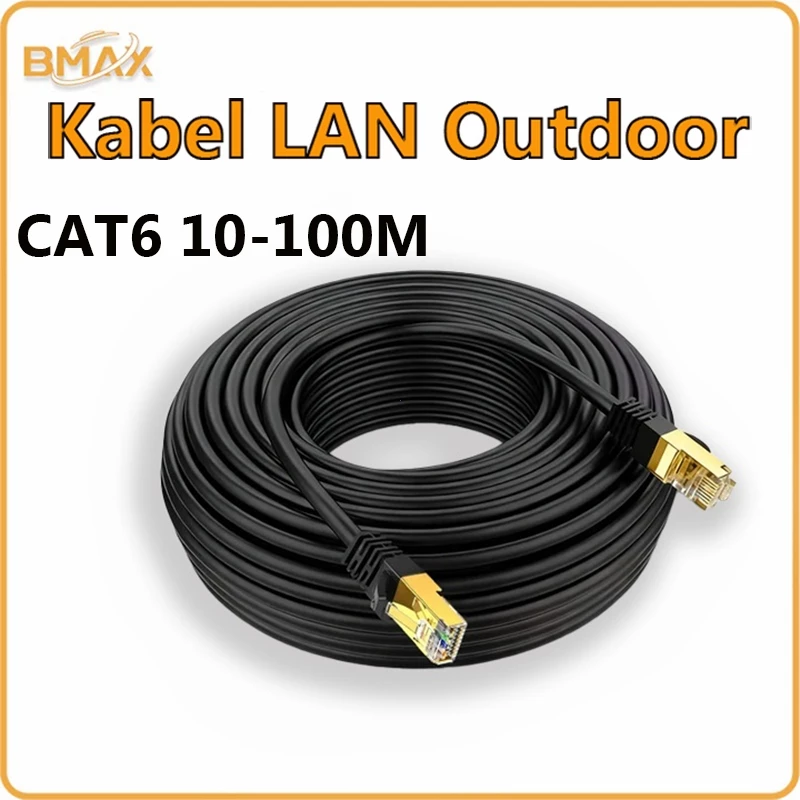 NETLAYER - 10M 15M 20M 30M 40M 50M 60M 70M 80M 100M Cat6 RJ45 1000mbps Kabel Ethernet UTP Kabel Internet Lan Luar Ruang