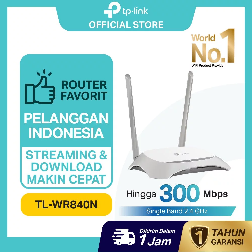 NETLAYER - TP-Link | TL-WR840N | WiFi Router | Wireless | Kabel | WiFi Rumah | Penguat Singal WiFi | Internet Stabil | Access Point | IPTV