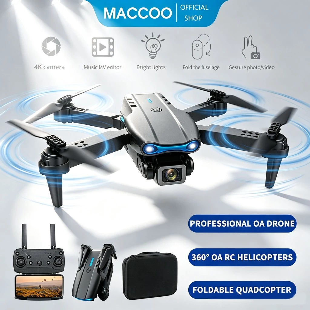 NETLAYER - MACCOO E99 PRO Drone , Bisa COD/Kit Baterai/FPV WIFI/Pesawat Lipat/Kamera 4k HD