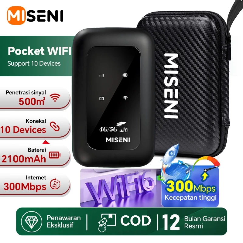 NETLAYER - MISENI Wifi Modem Router Wifi Portable 4G/5G Unlock All Operator Sim Card Bisa Dibawa Kemana Saja