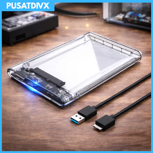 NETLAYER - SANJI CASING HARDDISK HDD SSD ENCLOSURE EXTERNAL TRANSPARENT 2.5 INCH USB 3.0 CASE UP TO 4 TB