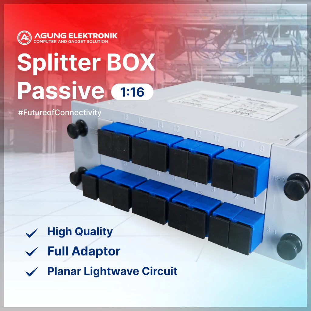 NETLAYER - SPLITTER BOX 1 x 16 SC/UPC BAGUS/MURAH FULL ADAPTOR