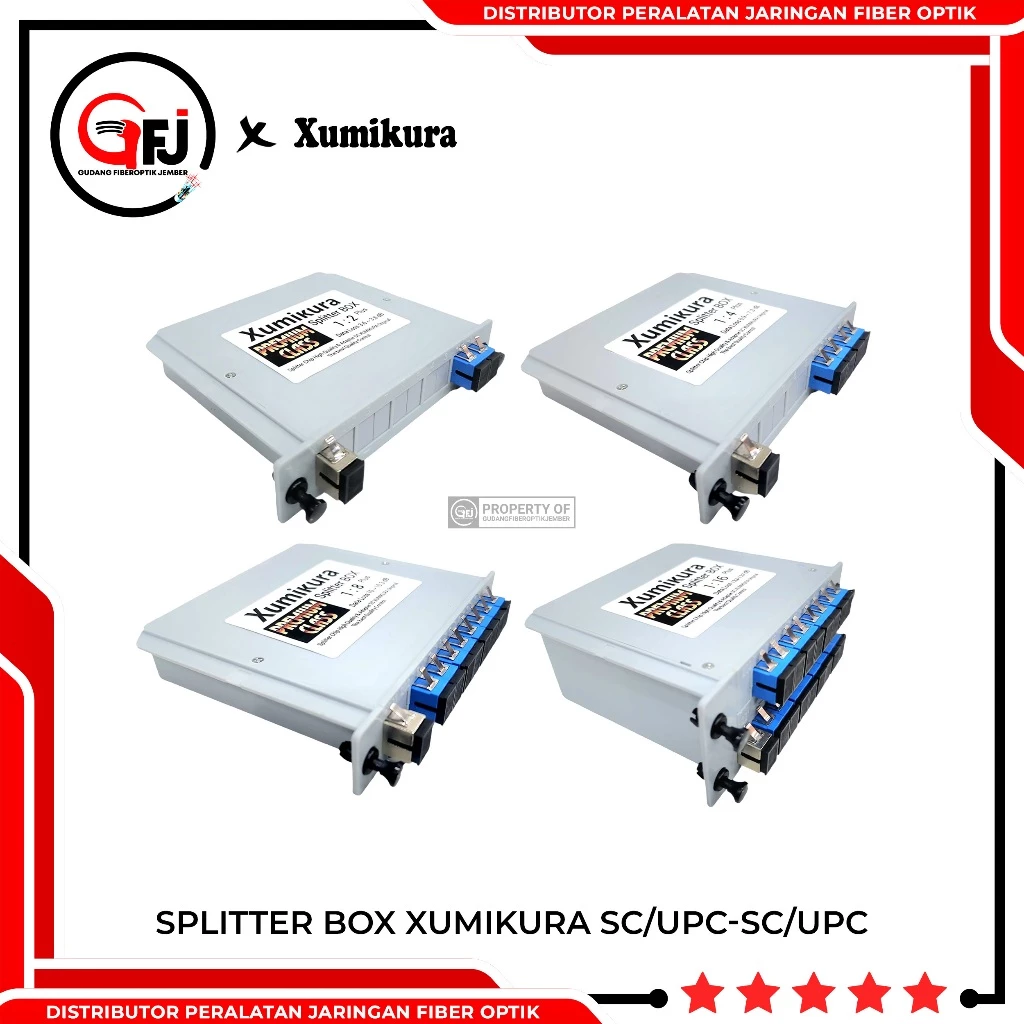 NETLAYER - PASSIVE SPLITTER 1:2/1:4/1:8/1:16 SC UPC BOX BRAND XUMIKURA ORIGINAL