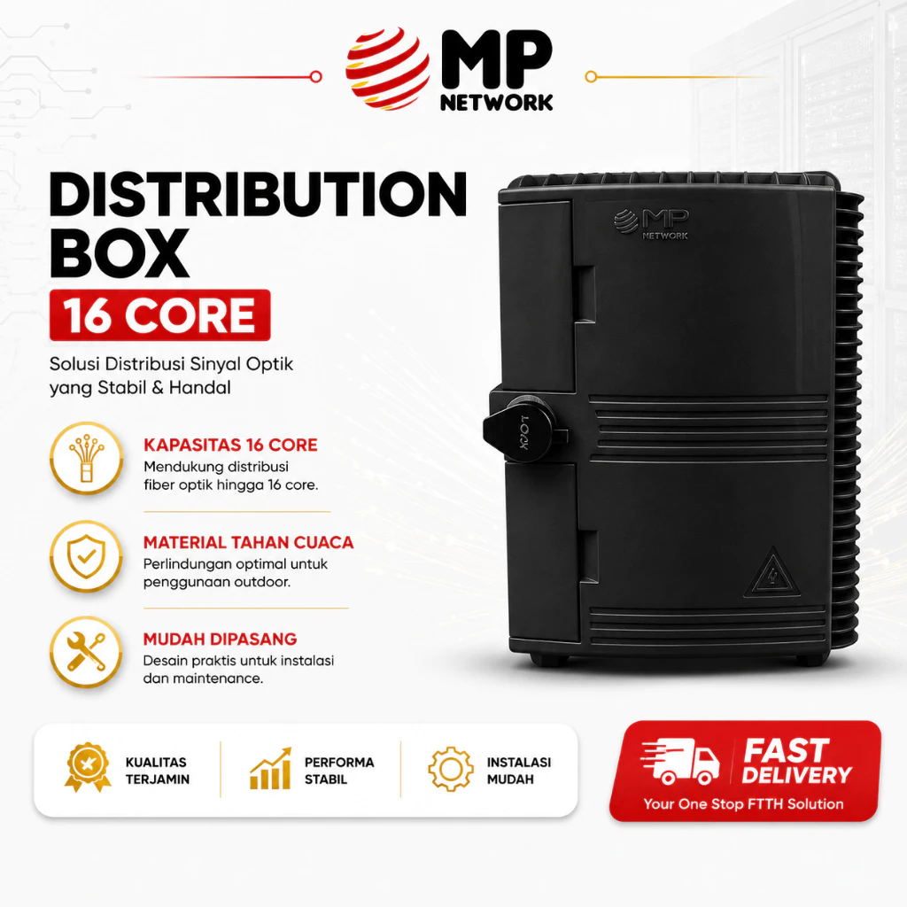 NETLAYER - ODP DISTRIBUTION BOX 2IN1F BLACK ABS 1-16 & AKSESORIS SC/UPC - MP Network