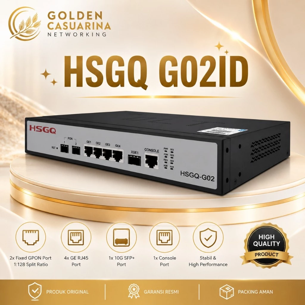NETLAYER - OLT GPON 2 Port HSGQ G02ID Mini OLT Uplink 10G Untuk FTTH RT RW Net Original