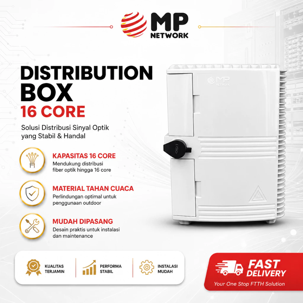 NETLAYER - ODP DISTRIBUTION BOX 2IN1F WHITE ABS 1-16 & AKSESORIS SC/UPC - MP Network