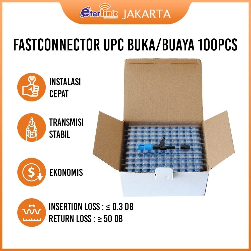 NETLAYER - Box / 100pcs Fast Connector SC UPC Buaya / Buka Merupakan konektor fiber optik dengan model SC