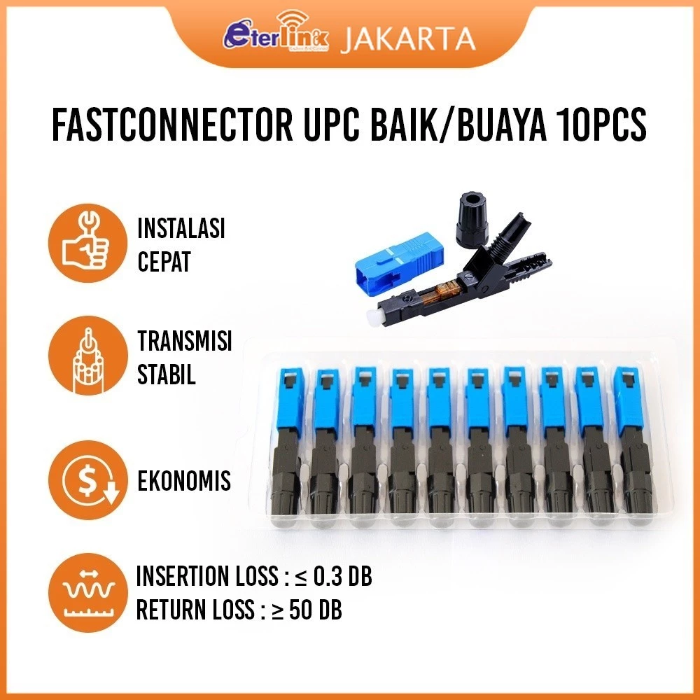 NETLAYER - [TERBARU] Fastconnector Buka UPC 1Pack ISI 10Pcs SC UPC Fiber Optik FTTH Fast Connector model Buaya