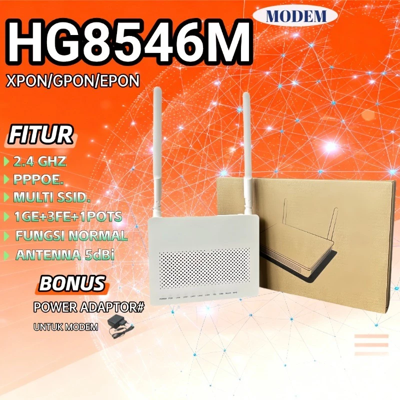 NETLAYER - HG8546M XPON GPON EPON ONU Include Adaptor Fiber Modem
