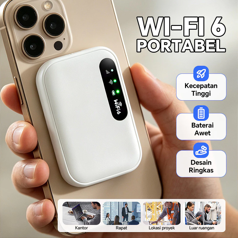 NETLAYER - MISENI WIFI 6 Portabel Router Nirkabel WiFi LTE Mini Modem 300Mbps MiFi 4G/5G All Operator