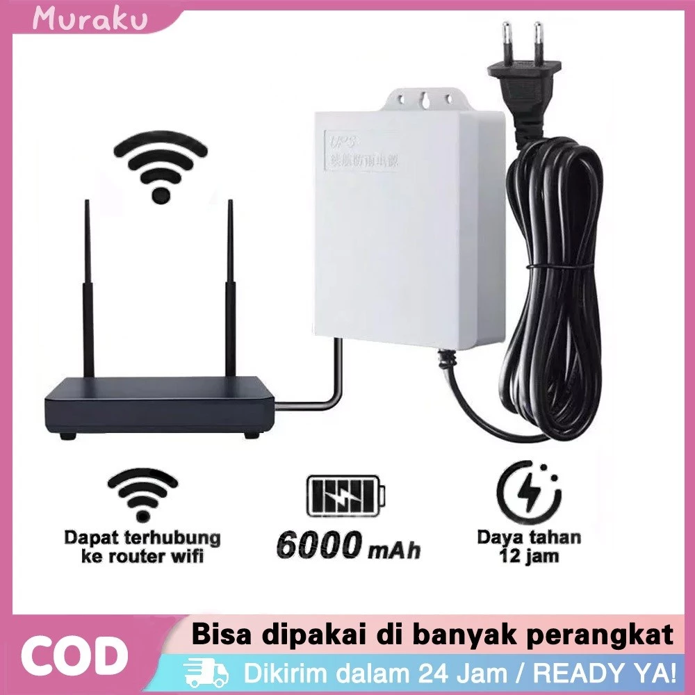 NETLAYER - UPS Mini 12V Adaptor Power DC Mini UPS CCTV Untuk Router Wifi Modem Wifi Cadangan Baterai